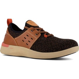 Rockport Works Two Eye Tie Work Sneaker Breathable Knit textile & Leather Brown & Tan 8W RK4690-W-08.0