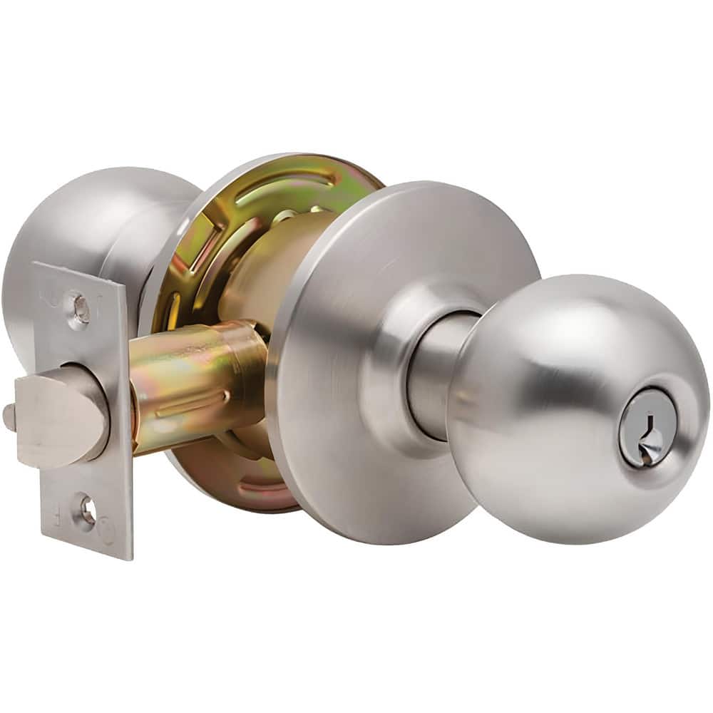 Knob Locksets; Type: Storeroom ; Key Type: Keyed Different ; Material: Metal ; Finish/Coating: Satin Stainless Steel ; Compatible Door Thickness: 1-3/8