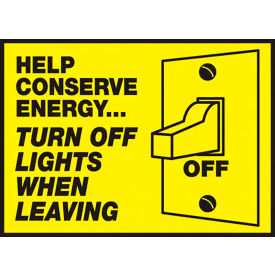 AccuformNMC Help Conserve Energy Turn Off Lights When Leaving Label Vinyl 3-1/2
