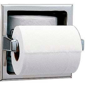 Bobrick® Recessed Tissue Dispenser w/ Extra Roll Storage Space - Satin - B6637 B6637