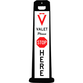 Plasticade 4100-BK-PARK6 Compact VALET STOP HERE Sign For Parking Lots Black 4100-BK-PARK6
