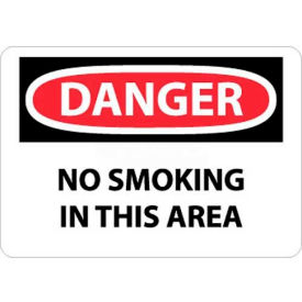 NMC D80RB OSHA Sign Danger No Smoking In This Area 10