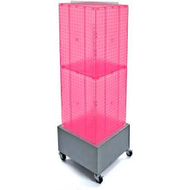 Global Approved 701415-PNK Interlocking Pegboard Floor Display W/ Wheels 14