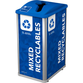 Busch Systems® Mosaic Mixed Recycling Container 32 Gallon Capacity Blue 209815