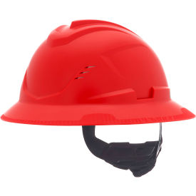 MSA Safety V-Gard C1™ Full Brim Hard Hat Vented Fas-Trac III Red 10215829 - Pkg Qty 16