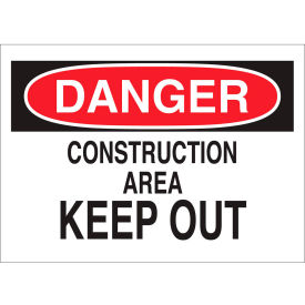 Brady® 25804 Danger Construction Area Keep Out Sign Polystyrene 14