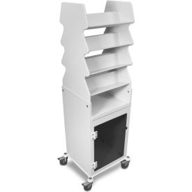 TrippNT™ White Tall Slanted Suture Cart with Bulk Storage Area Smoke Acrylic Door 53111