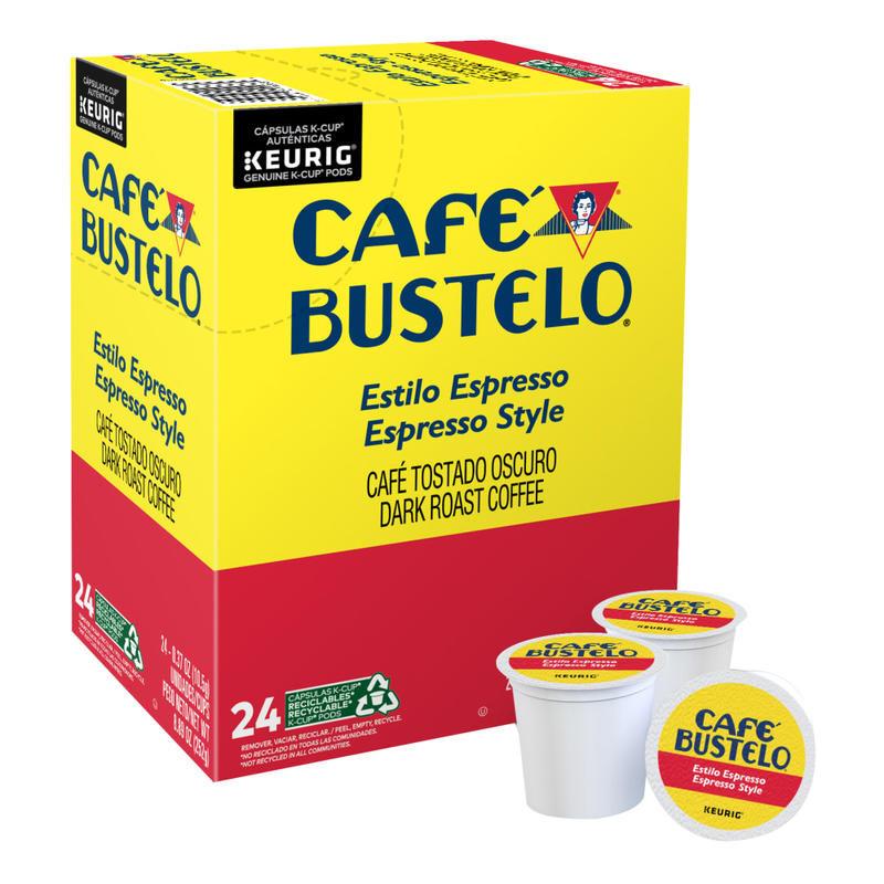 Cafe Bustelo Single-Serve Coffee K-Cup Pods, Espresso Roast, Carton Of 24 MPN:6106
