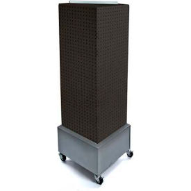 Global Approved 701415-BLK Interlocking Pegboard Floor Display W/ Wheels 14