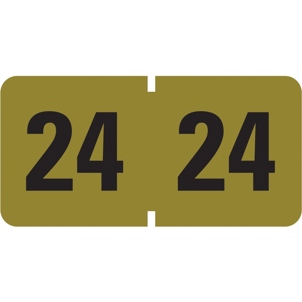 Smead ETYJ Color-Coded Year Labels, SMD68324, 3/4in x 1-1/2in, Gold, Roll Of 500 Labels MPN:68324