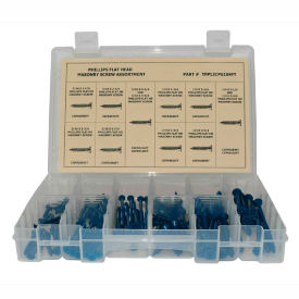 160 Piece Masonry Screw Assortment - #10 (3/16) to 1/4