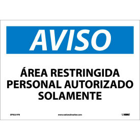 Spanish Vinyl Sign - Aviso Area Restringida Personal Autorizado Solamente SPN221PB