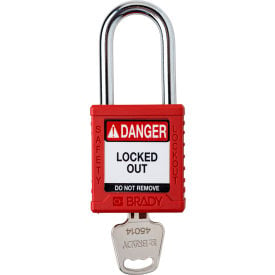 Brady® Safety Lockout Padlock Keyed Different 1-1/2