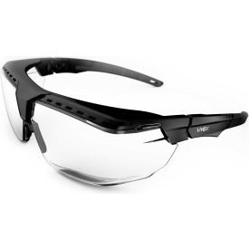 Uvex® Avatar S3850 OTG Safety Glasses Black Frame Clear Lens Scratch-Resistant S3850