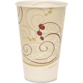 SOLO® Symphony Treated-Paper Cold Cups 12 oz. Cap. White/Beige/Red 100/Bag 20 Bags/Carton R12N-J8000