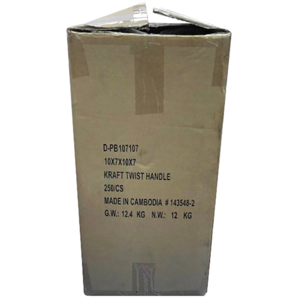 Island Plastic Bags Handled Paper Bags, Kraft, Pack Of 250 Bags MPN:D-PB107107