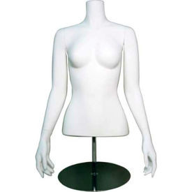 Female Headless Half Mannequin W/O Arms with Base - Upper - White HM/F