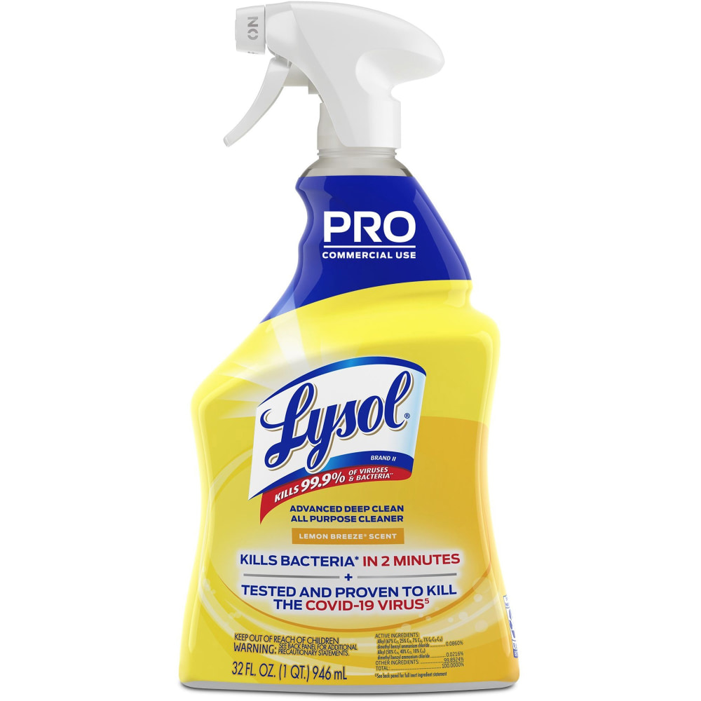 Lysol Advanced Deep Cleaner, Lemon Breeze Scent, 32 Oz, Clear MPN:00351