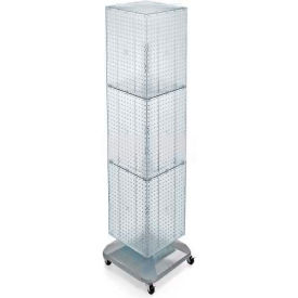 Global Approved 701465-CLR 4-Sided Interlocking Pegboard Floor Display W/ Wheels 14