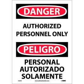Bilingual Vinyl Sign - Danger Authorized Personnel Only ESD9PB
