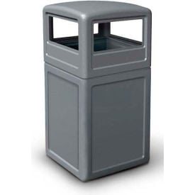 PolyTec™ Square Waste Container with Dome Lid Gray 42-Gallon 73290399