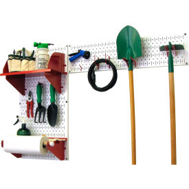 Wall Control Pegboard Garden Tool Board Organizer White/Red 48