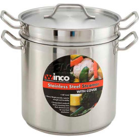 Winco SSDB-20S 20 Qt. Steamer/Pasta Cooker with Cover SSDB-20S