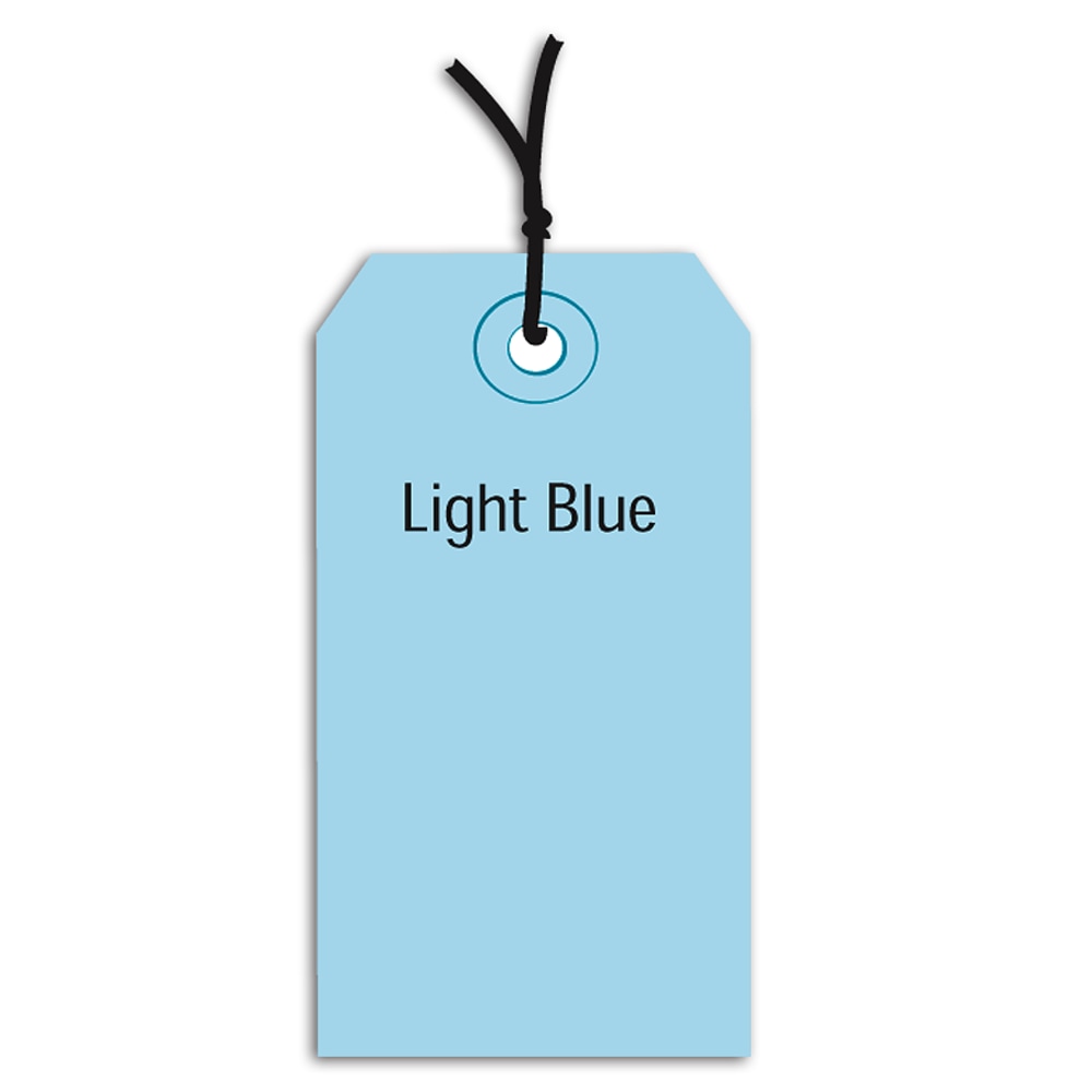 Partners Brand Prestrung Color Shipping Tags, #4, 4 1/4in x 2 1/8in, Light Blue, Box Of 1, 000 MPN:G11042B