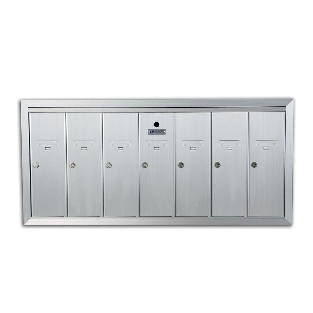 Recessed Vertical 1250 Series 7 Door Mailbox Anodized Aluminum 1250-7HA
