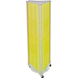 Global Approved 700451-YEL Three-Sided Spinning Pegboard W/ Wheels 16