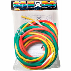 CanDo® Low Powder Exercise Tubing PEP™ Pack 6' Tubing Easy -Yellow Red Green) 10-5380