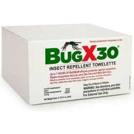 CoreTex® Bug X 30 12640 Insect Repellent 30 DEET Towelette Clamshell Box 25/Box 12640 - Pkg Qty 4