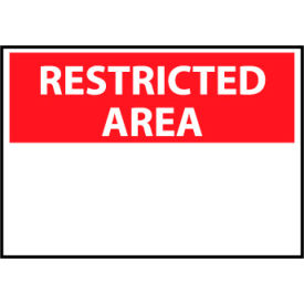 Restricted Area Plastic - Restricted Area Blank with Header Only RA1RB