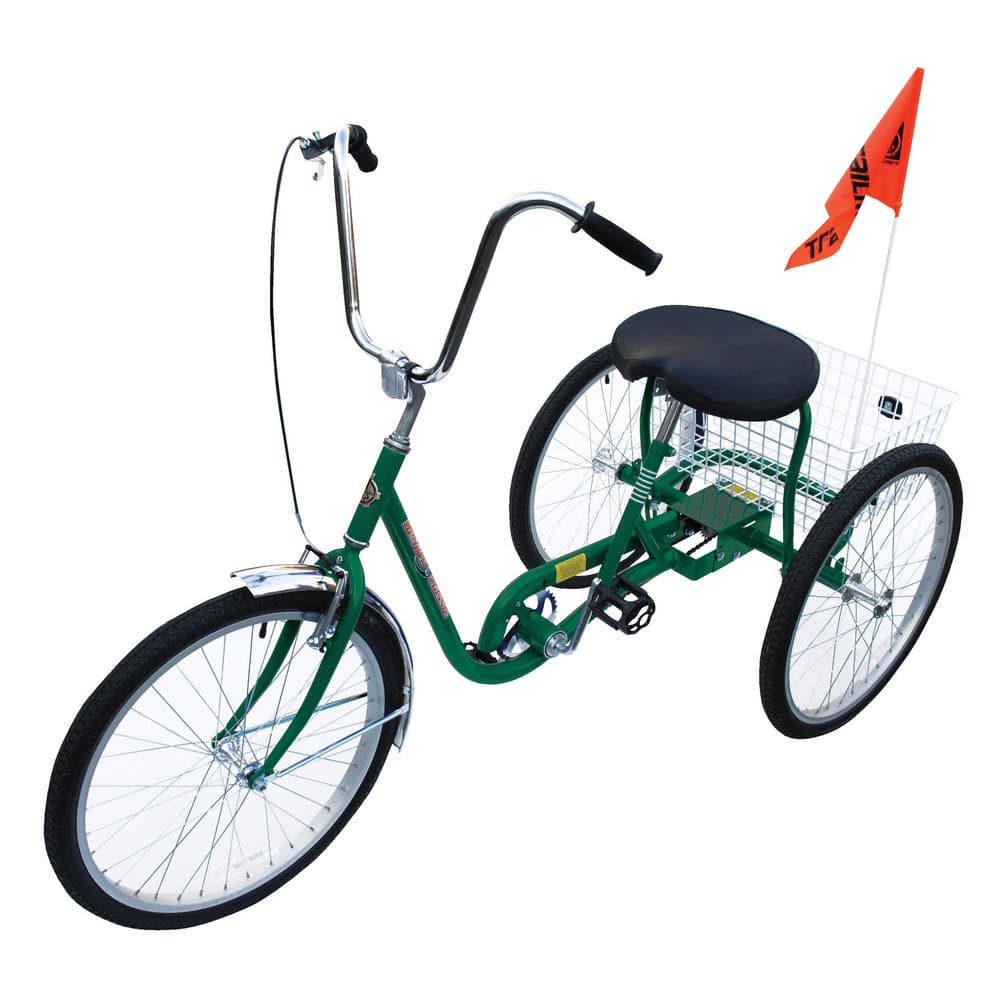 Bicycles & Scooters, Product Type: Industrial Tricycle , Color: Green , Tire Size: 24, 1.75 , Tire Size: 26 x 2.125 , Tire Type: Air Tire  MPN:IBIKE-3-DC-G