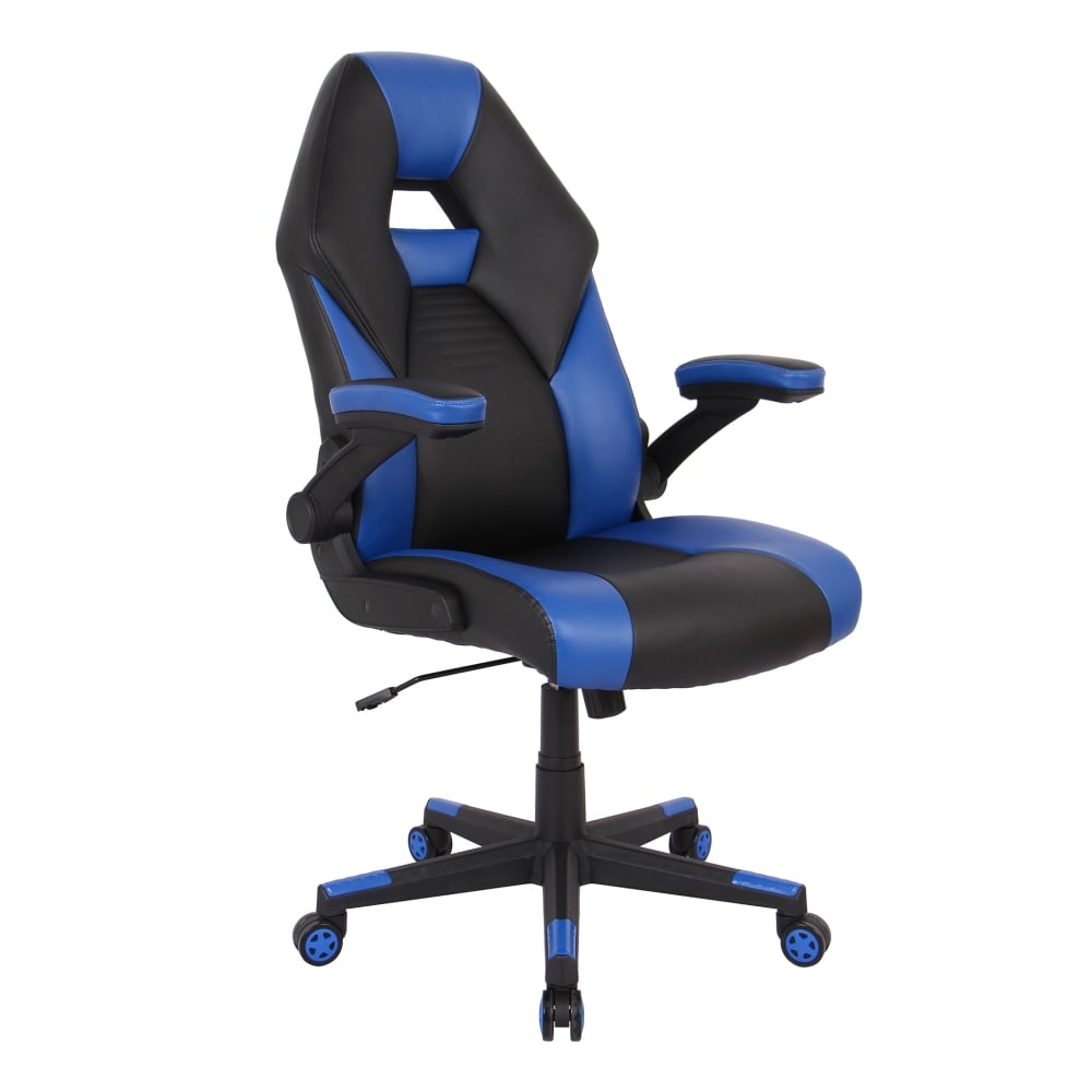 RS Gaming RGX Faux Leather High-Back Gaming Chair, Black/Blue, BIFMA Compliant MPN:HLC-3751B(BK+BLUE)