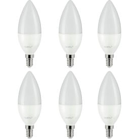 Sunlite® LED B10 Torpedo Frosted Light Bulb E14 Base 5W 470 Lumens 27K Warm White Pk of 6 41610-NS