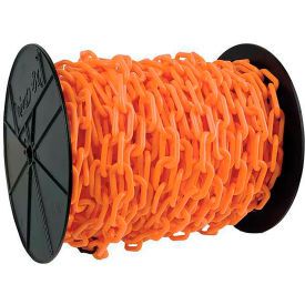 Mr. Chain® Plastic Chain Barrier On A Reel 1-1/2 x 200'L HDPE Safety Orange 12301