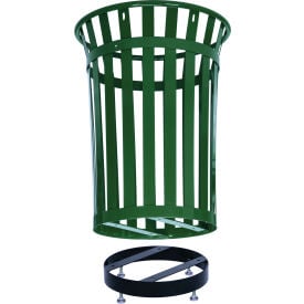 GoVets™ Steel Slatted Trash Can Base Black 129641