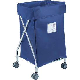 R&B Wire Wide Collapsible Hamper Steel Navy Vinyl Bag 655NVY