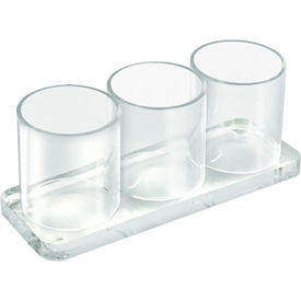 Global Approved 225573 Three Cup Acrylic Deluxe Holder 225573