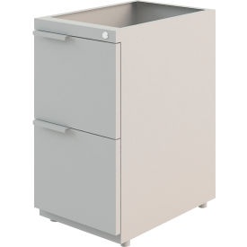 Interion® Modular Partition 2 Drawer Pedestal Gray 930GY695