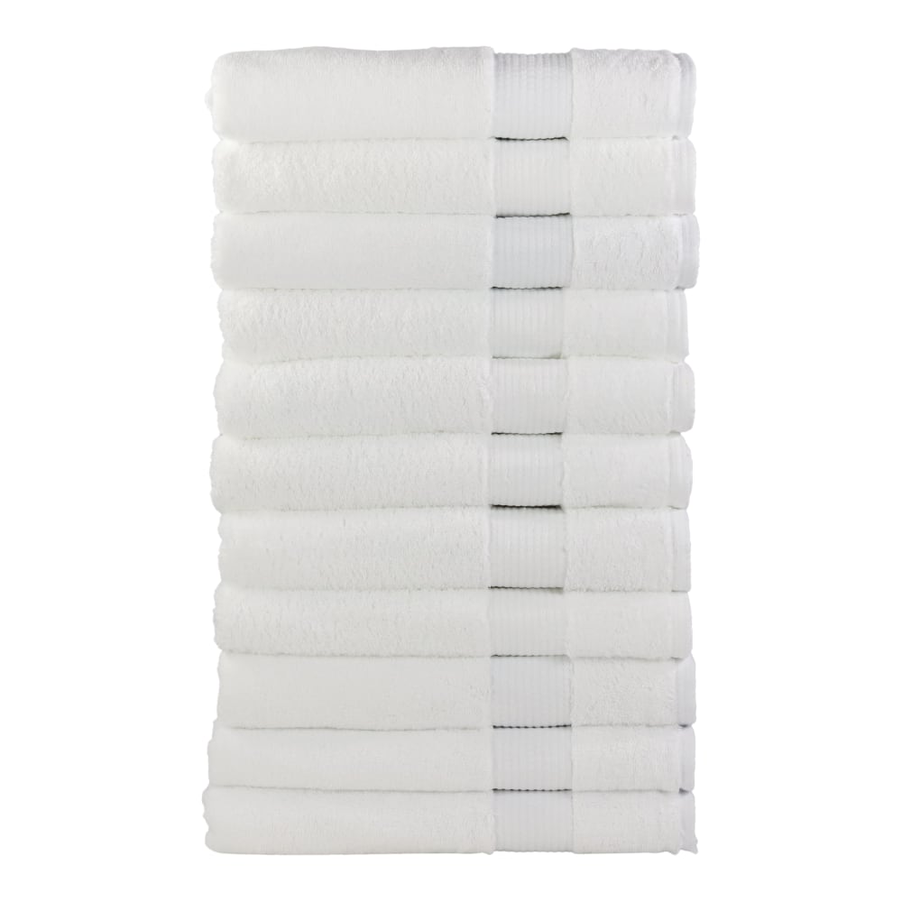 1888 Mills Lotus Egyptian Cotton Extra-Long Bath Towels, 27inx 58in, White, Case of 24 MPN:B765-U-WHT-1-LT00