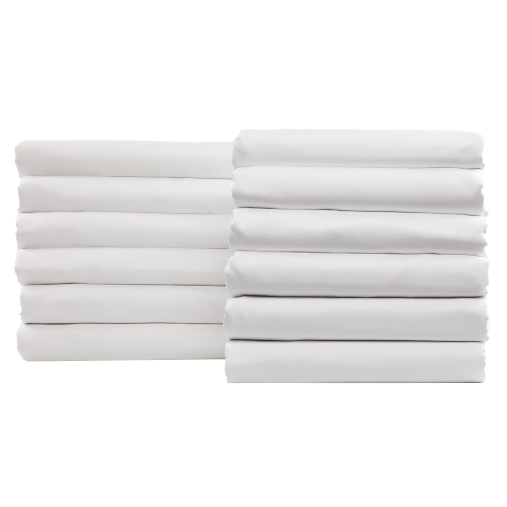 1888 Mills Naked Full Fitted Sheets, 54in x 80in x 15in, White, Case of 24 MPN:N3M5480WHT-NAKED