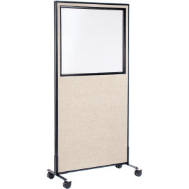 Interion® Mobile Office Partition Panel with Partial Window 36-1/4