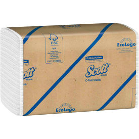 Scott® Essential C-Fold Towels 1-Ply 10.13 x 13.15 White 200/Pack 12 Packs/Carton KIM01510