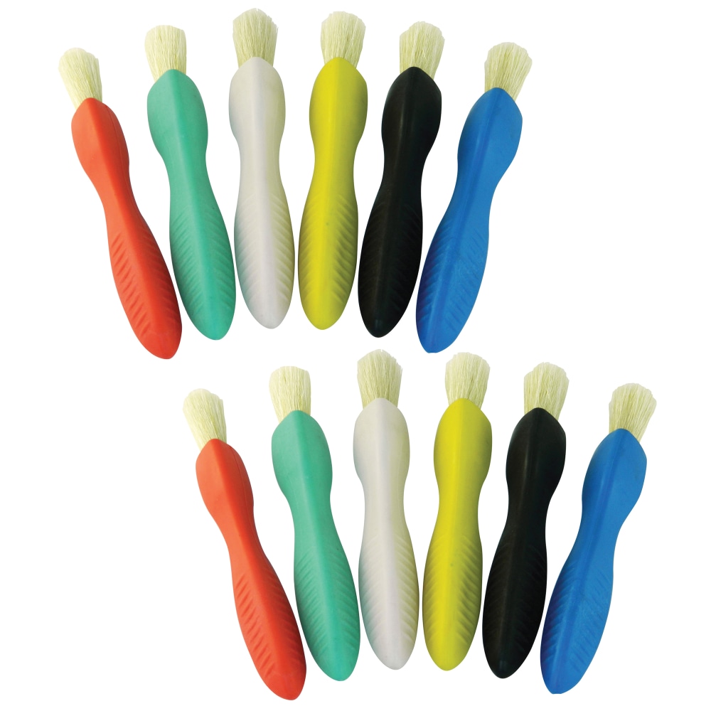 Ready 2 Learn Triangle Grip Paint Brushes, 6-1/4inL x 15/16inW, Assorted Colors, 6 Brushes Per Set, Pack Of 2 Sets MPN:CE-6675-2