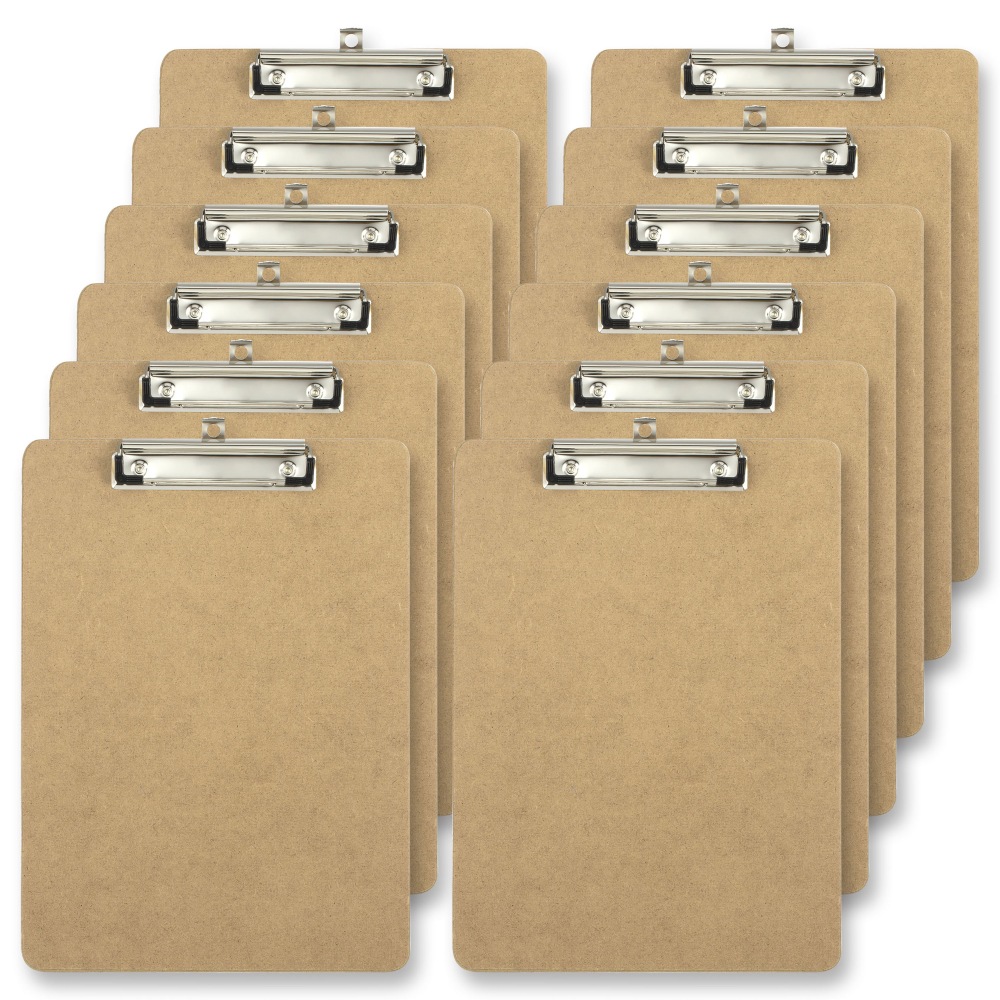 Office Depot Brand Wood Clipboards, 9in x 12-1/2in, 100% Recycled Wood, Light Brown, Pack Of 12 Clipboards (Min Order Qty 3) MPN:10147