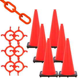 Mr. Chain 93213-6 Traffic Cone & Chain Kit - Traffic Orange 93213-6 13-6932