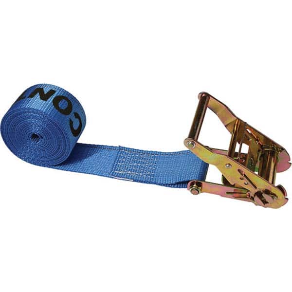Polyester Ratchet Strap Tie Down: 15' Long, 2