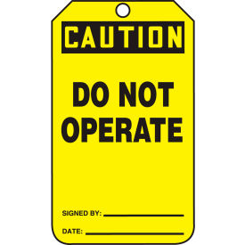 Accuform MDT621PTP Caution Do Not Operate Tag RP-Plastic 25/Pack MDT621PTP